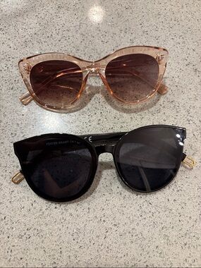Two unbranded sunglasses - pink and black frame - women (small)